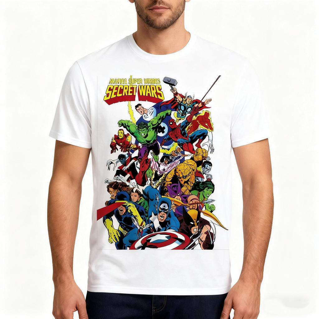 Marvel Fashion Trend Men's T-shirt, Pure Cotton, Comfortable, High-quality Short-sleeved, Casual and Breathable for Men