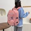 Spacious Korean-Style Unisex Backpack with Pencil Case for Elementary & Middle School Students