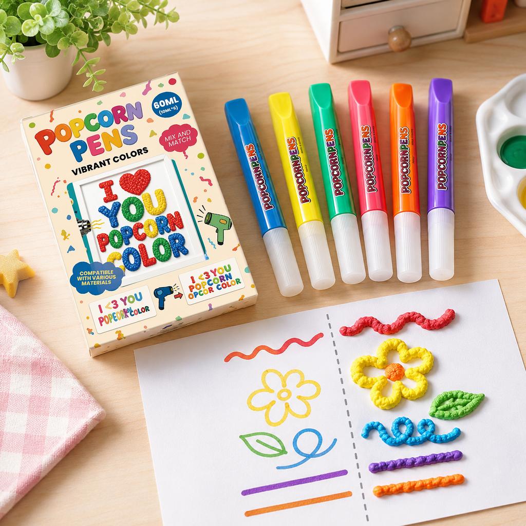 Stifteset, 6er-Pack, 3D-Wölbungs-Doodle-Stifte für Kinder, Kunst und Handwerk