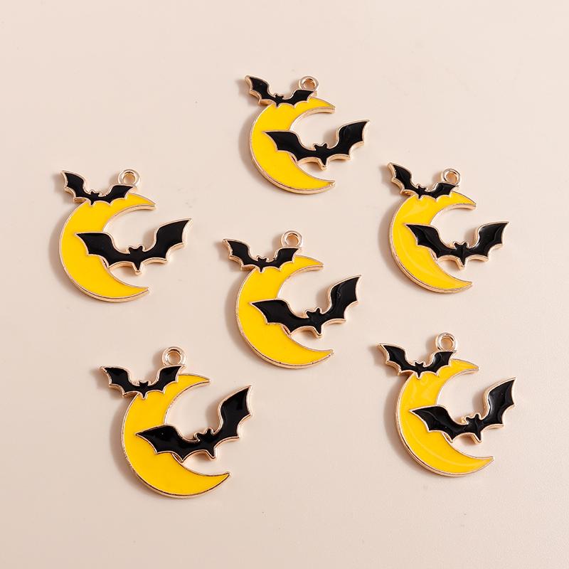 10pcs Mix Cute Enamel Halloween Charms Pumpkin Ghost Bat Charms Pendants for Jewelry Making DIY Earrings Necklace Accessories