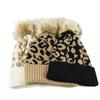 European and American New Leopard Print Crimped Hairball Knitted Hat Outdoor Women's Wool Hat