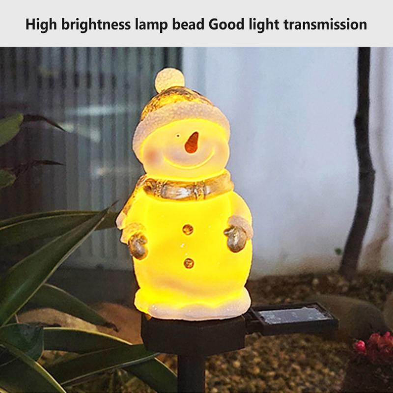 LED Solar Schneemann Landschaftsleuchte Weihnachten Harz Lichtsteuerung Induktionslampe für Außengarten