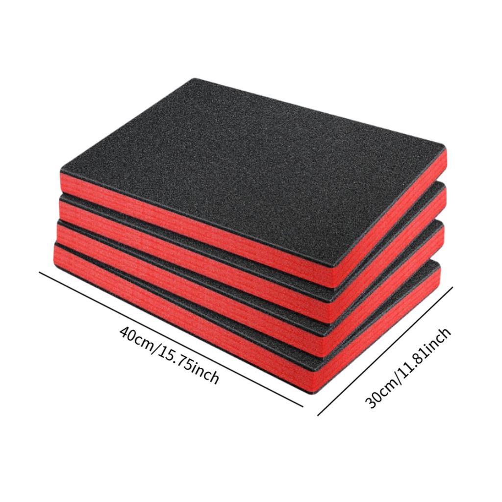 4PCS Tool Box Foam Inserts for Cases Tool Box Liner Storage Tabletop Miniatures Tool Box Camera Case Foam Case Insert Sheet