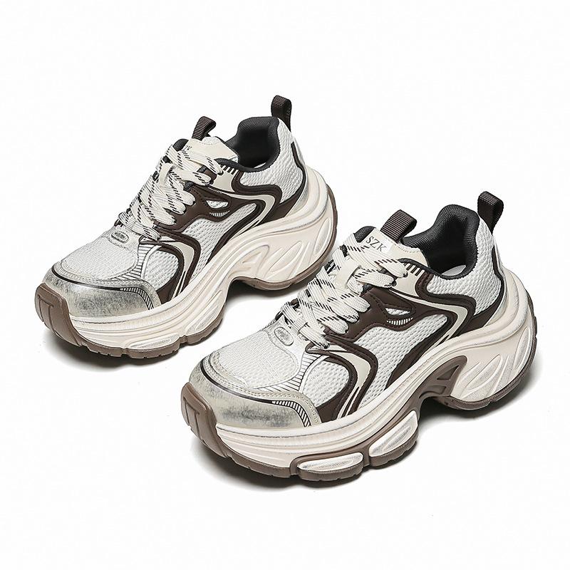 Strictly Selected Retro Polished Platform Dad Shoes Women's Height Increase Old Lace-up Light Casual Dirty Shoes Women's Sports Shoes
