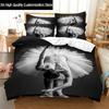 3D Digital Printing Quilt Cover Pillowcase Double Bed Set Cover Quilt Soft Microfiber Bedding Set Dancer