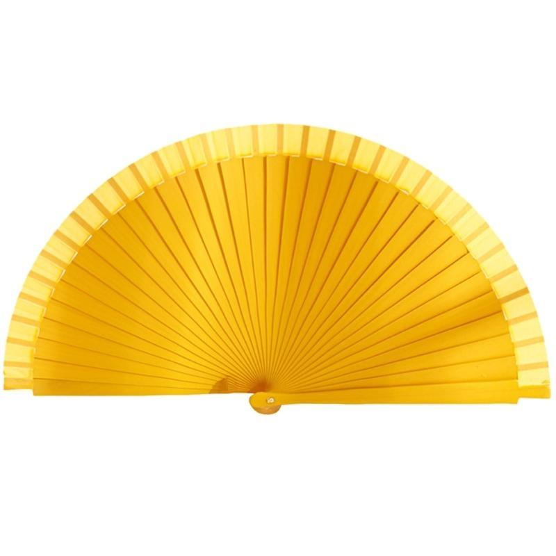 Vintage Wooden Hand Fan Wedding Dance Solid Color Plain Folding Fan Elegant Handhelds Dancing Show Performances