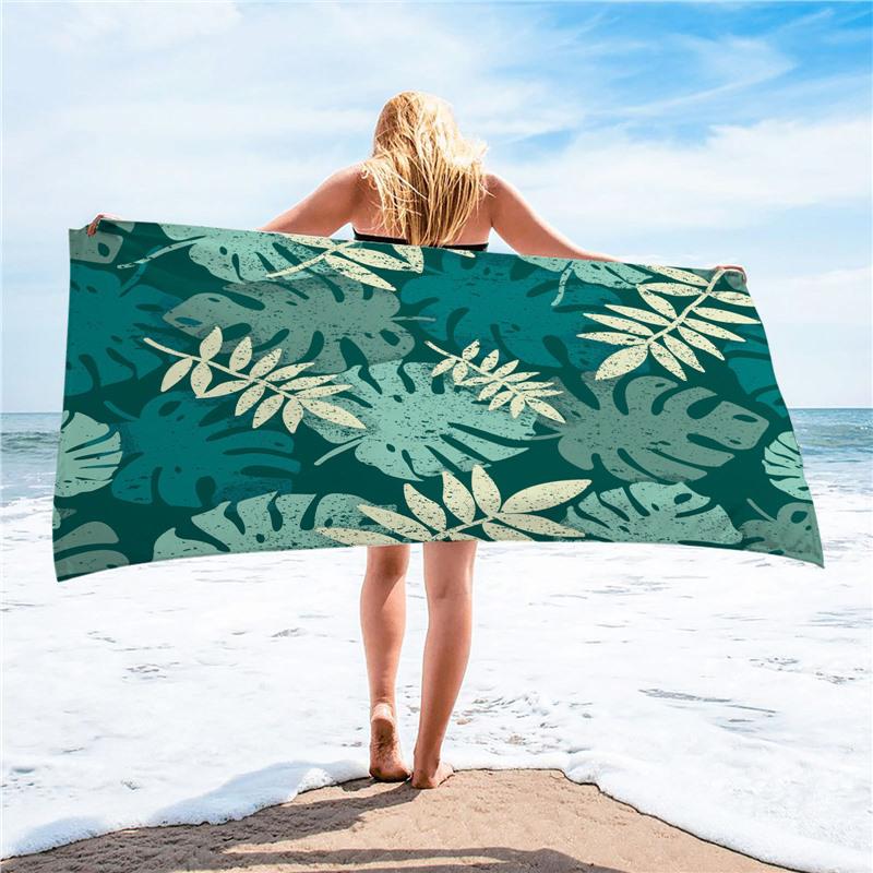 Summer Tropical Ultra-fine Fiber Beach Towel with Sun Protection