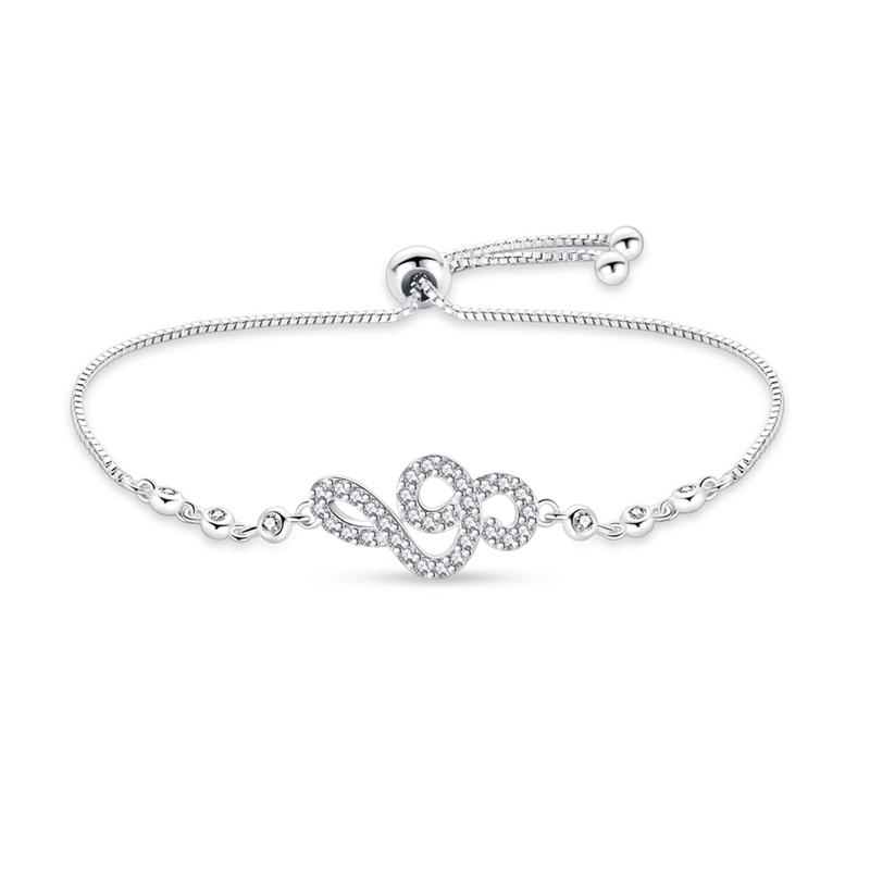 Fashion Lucky Sunflower Pendant Bracelets for Women Sparkling Zircon Infinity Symbol Bracelet Valentine's Day Jewelry