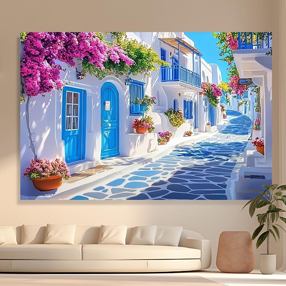 1pc Colorful Polyester Street Scene Wall Tapestry - Year-Round Wall Decoration for Home, Exhibition, Wedding, Restaurant - S