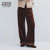 Teenie Weenie Women's Corduroy High-Waist Straight Pants