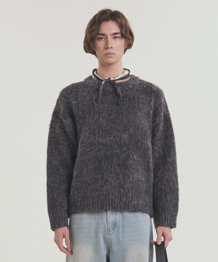 NOISE Coloring Brushed Oversized Knit - Charcoal