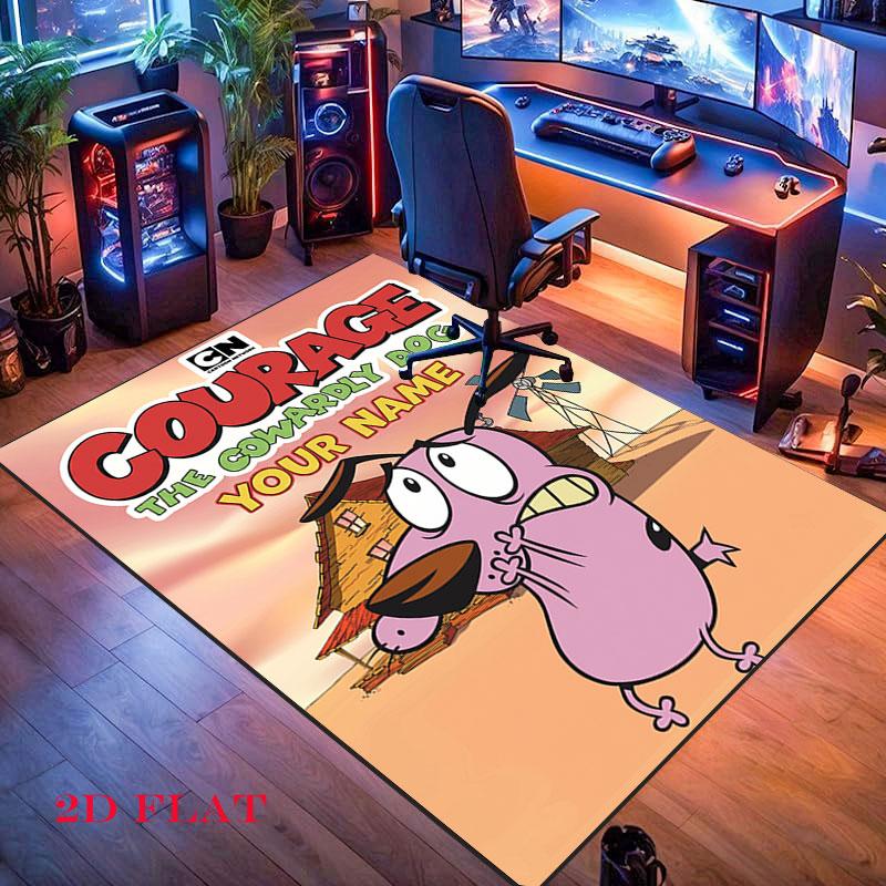Custom Courage the Cowardly Dog Carpet Rug for Living Room Bedroom Home Sofa Decoration,Kids play Nonslip Floor Mat