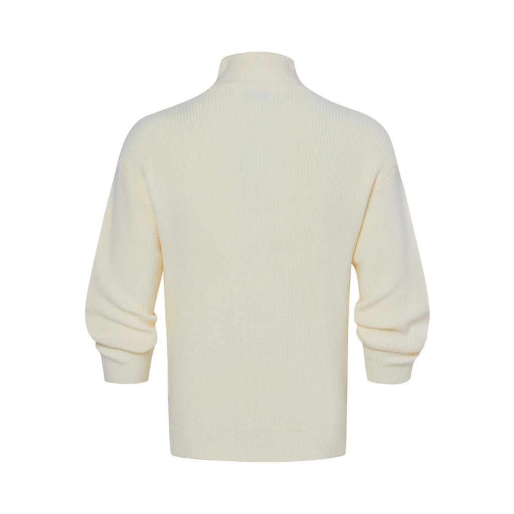 Men's Casual Solid-color Warm And Form-fitting Base Layer, Men's Semi-zipper High-neck With A Knitted Sweaeter Inside