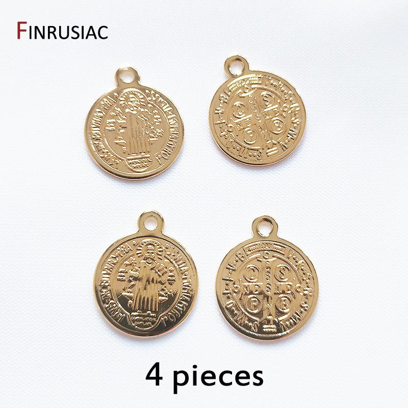 Retro Religious Charms European Totem Coin Pendant Accessories For DIY Making Necklace Earrings Components
