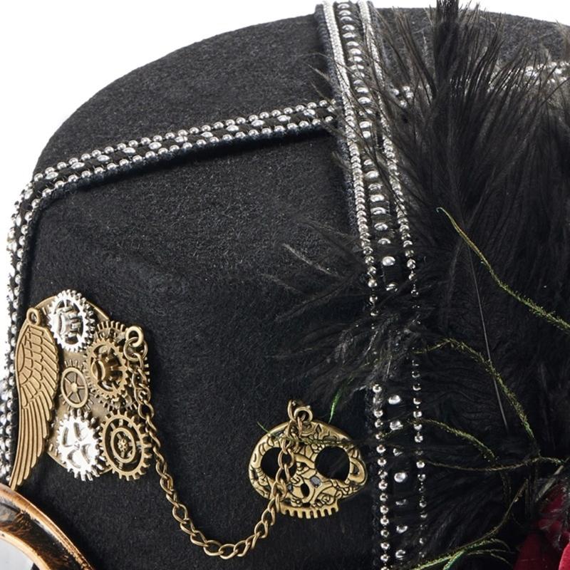 Steampunks Tall Hat Cosplay Goggles Hat Music Festival Costume Party Stage Hat