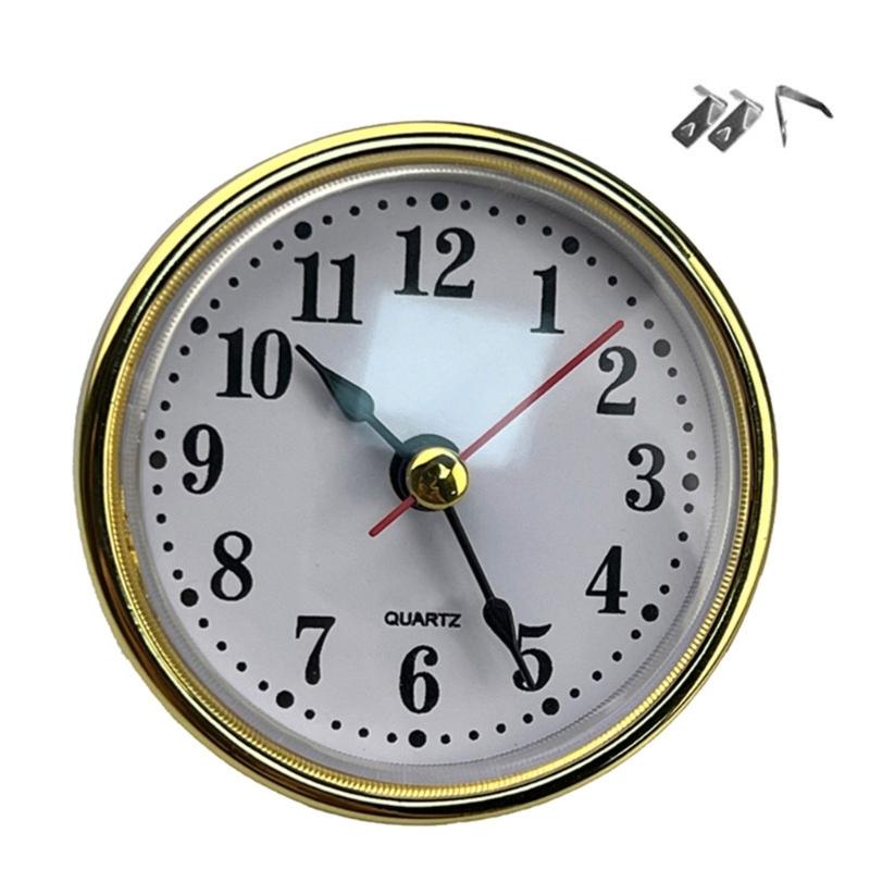 Round 65mm Round Clock Insert with White Face and Gold/Silver Trim for Home and Office Use