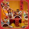 Chinese Lion Dance Head DIY Assembly Interesting Educational Cute Style Paper Decorative Craft Model for Toy Yellow