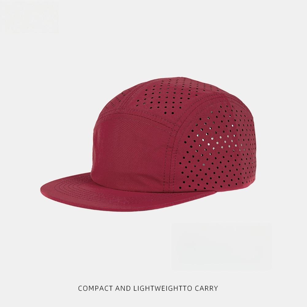 Quick-Dry 5 Panel Running Cap Laser Cut Perforated Breathable Sport Hat Ultra-Lightweight Soft Top Baseball Cap For Men Women