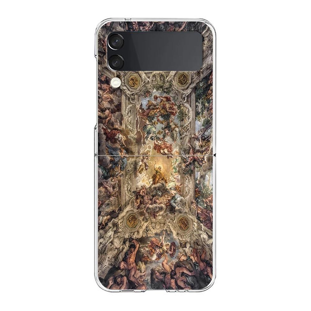 Van Gogh Art Aesthetics Angel Clear Pouzdro na telefon pro Samsung Z Flip 4 5 Pouzdro Transparentní High Hard PC Pro Galaxy Z Flip 3 5 Cover