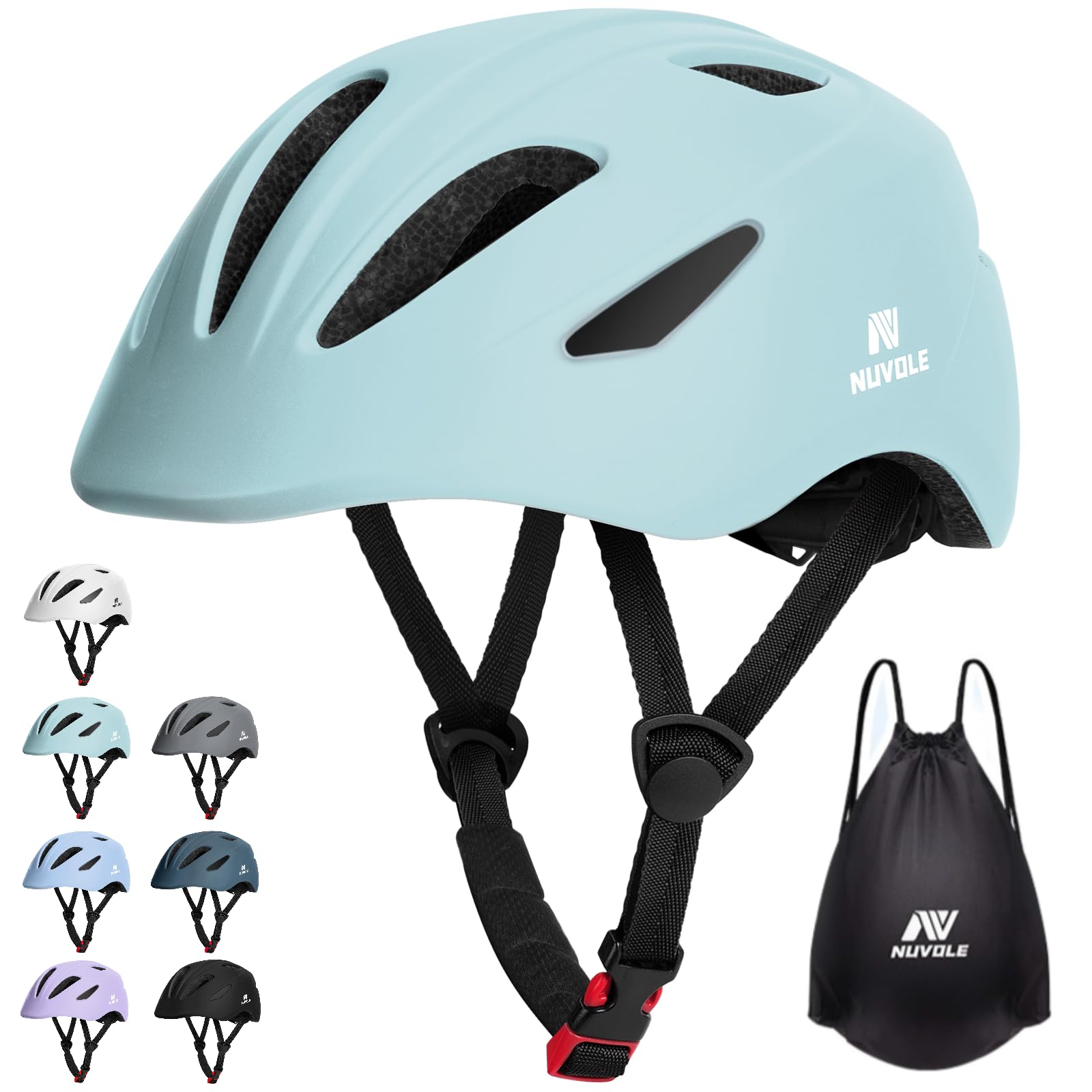 

NUVOLE Children s Bicycle Helmet, CE Marked, ASTM Safety Standards, Japan-Specific Model, Ultra-Lightweight, 3D Protection, 2 Sets of Replacement Cush