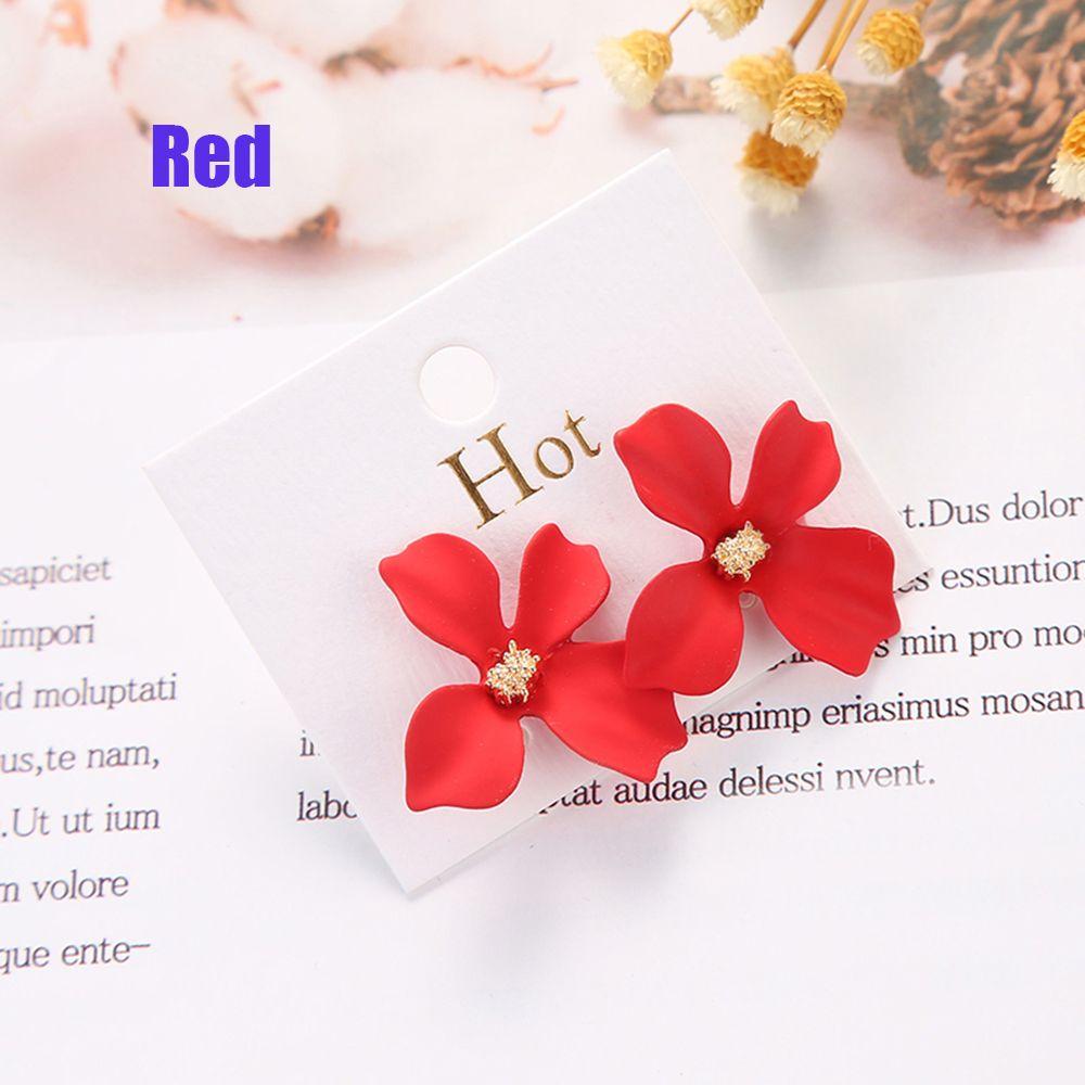 Wedding Ear Hook Petal Stud Earrings Bohemia Spray Paint Ear Stud Dangle Flower Earrings Ear Studs