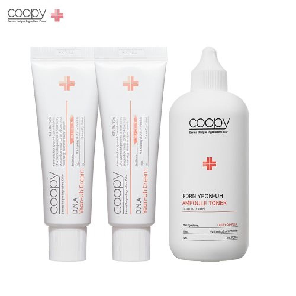 Coopy Dna Лососевый крем 50 мл 2 шт. + Лососевый ампульный тонер PDRN 300 мл 1 шт. FREE