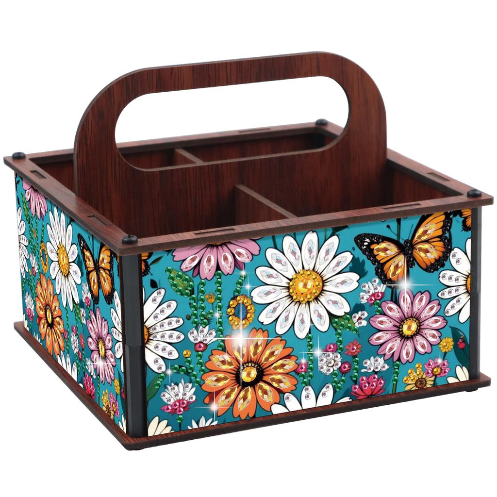 DIY Wooden Diamond Painting Kits Organizer Box Makeup Brush Organizer Home Dining Living Room Tabletop Art Decoration