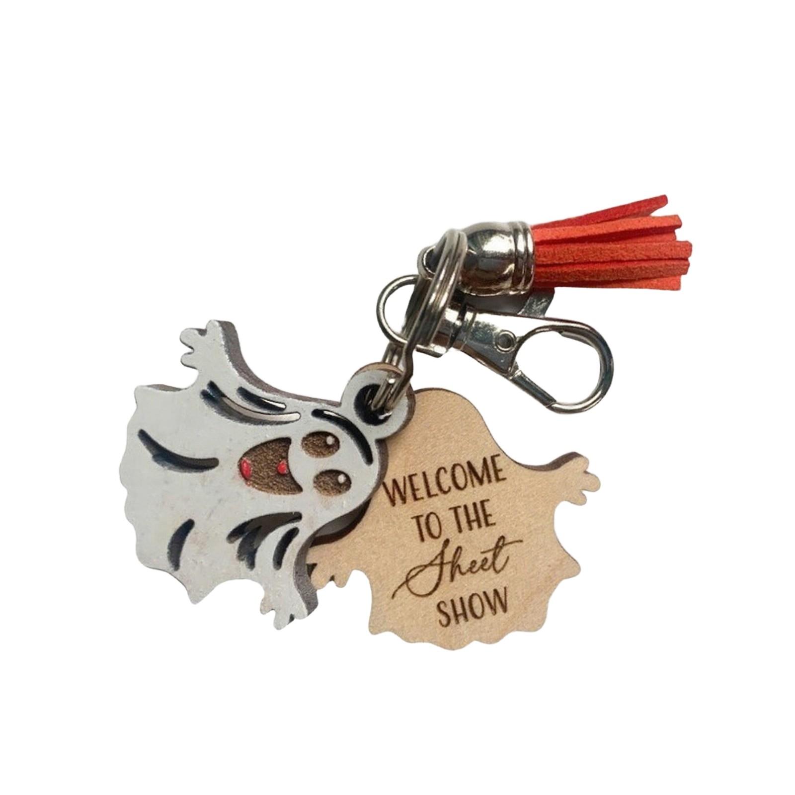 

Halloween Wooden Keychain Pumpkin Haunted House Skeleton Keychain Bag Ornament One Size