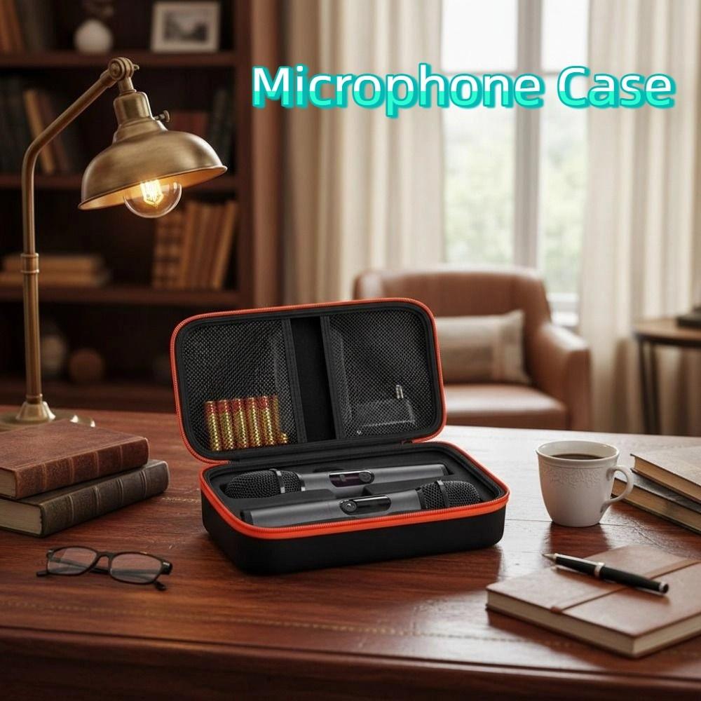 Adjustable Microphone Carrying Case Drop Proof Microphone Storage Bag  for Dual Mic