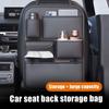 2025 New PU Leather Car Seat Back Organizer Bag with Diamond Pattern - Multi-Layer Storage for Bottles, Tablets, Laptops & Accessories, Black