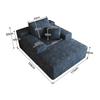 115*159cm, Comfortable Corduroy Sofa, With Deep Seat, Chaise Longue, No Assembly Required, Compression Sofas for Living Room, Bedroom, Apartment, Blue