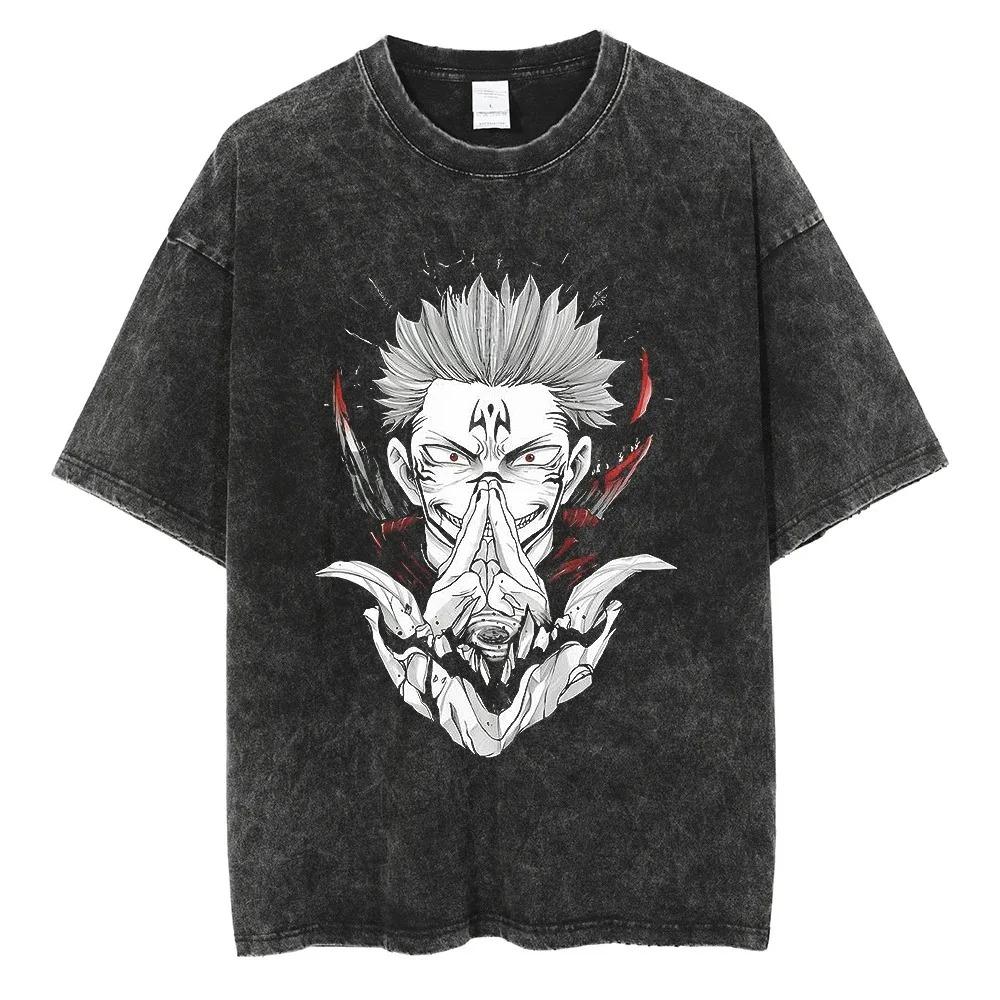 Satoru Gojo Graphic Print T-shirt Anime Jujutsu Kaisen Tee Men Women Short Sleeve Crewneck Tshirts Harajuku Male Cotton T Shirt