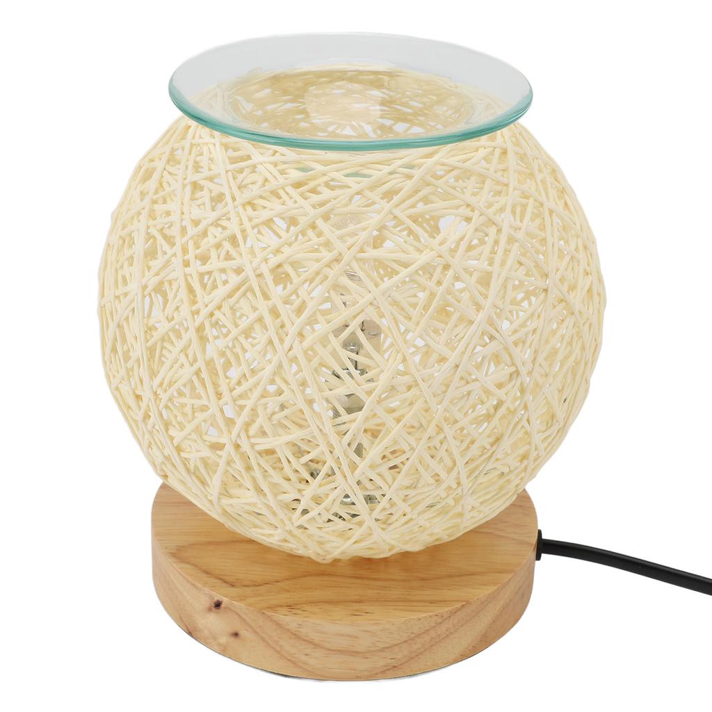 Verstellbare Rattan-Tischlampe Dimmbar Geflochtene Aromatherapie-Lampe Nachtlicht für Wohnzimmer Schlafzimmer Studentenwohnheim Dekoration