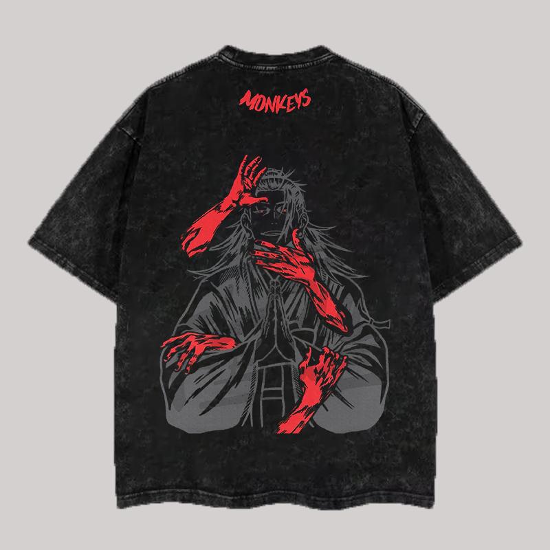 

Geto Suguru Graphic Tshirt Jujutsu Kaisen Anime Vintage Washed Oversized T Shirt Men Women Clothing Cotton Short Sleeve Tees S