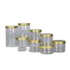100-Opening Transparent PET Plastic Jar with Aluminum Lid for Kitchen Spices, Nuts, and Snacks