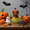 Yousheng Pumpkin Head Duck Figurine Halloween Duck Decoration Resin Flip-off Duck Tabletop Ornament for Mantel Home Parties Centerpiece