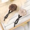 AWAYTR Satin Curled Flowers Hair Stick Pin Elegant Rose Hair Accessories Hairband Hairpins Women Hairclips Fashion Combs