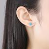 PAG&MAG S925 Silver Opal Earrings for Women - Stylish Korean Round Four-Claw Design