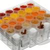 Clear Plastic Jewelry Case 30 Individual Compartments With White Snap Bottles For Quick Viewing And Safe Storage