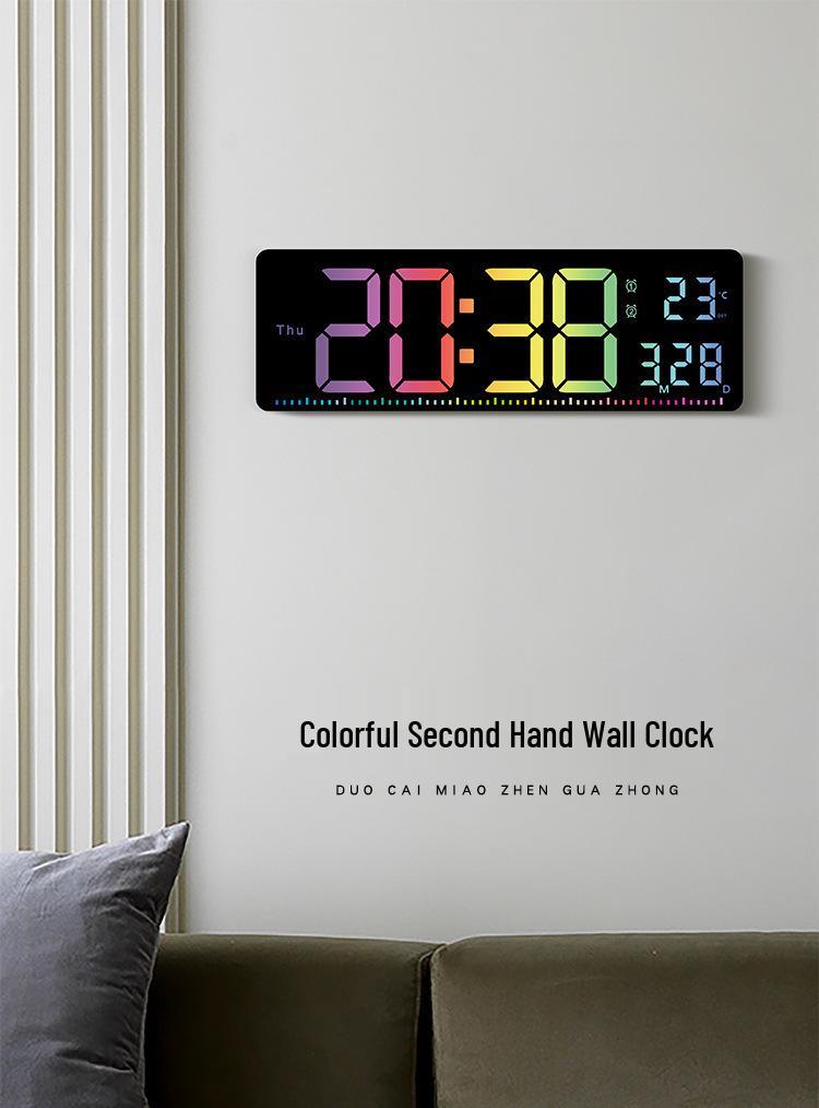 Multifunctional Large Screen Wall Clock for Living Room & Gym - Model 6663
