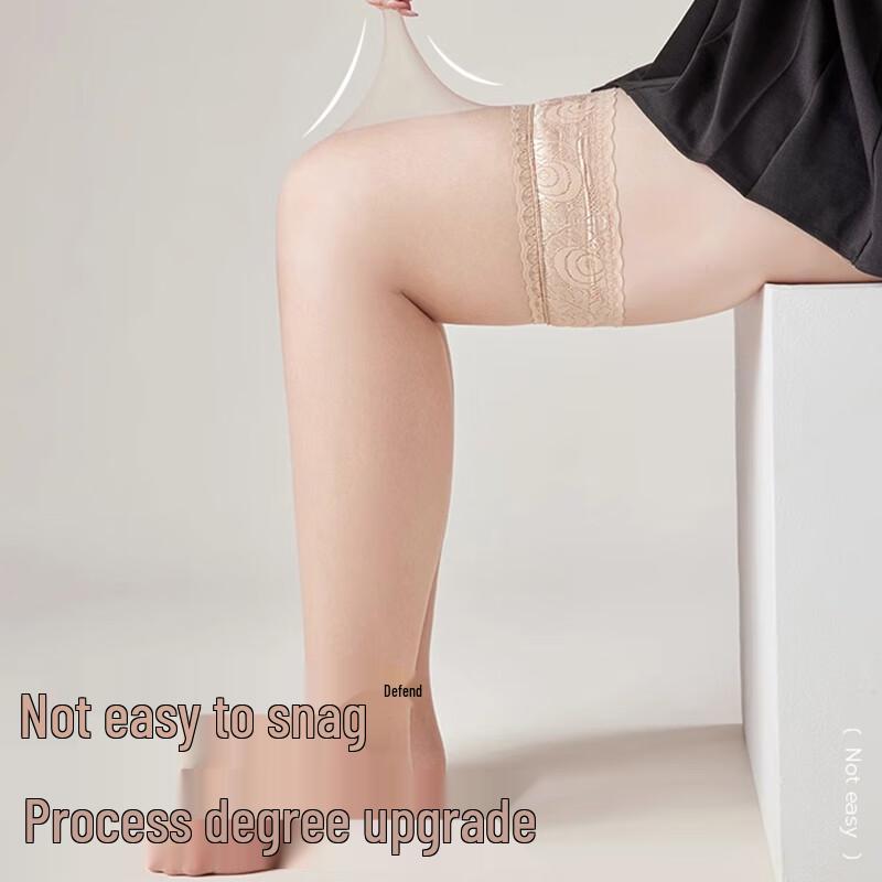 LANSWE 2025 Summer Plus Size Snag-Resistant Over-the-Knee Lace-Trim Stockings