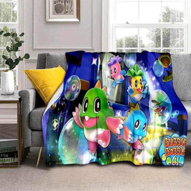 Bubble Bobble Cartoon Game Gamer 3D Blanket,Soft Throw Blanket for Home Bedroom Bed Sofa Picnic Travel Office Cover Blanket Kids