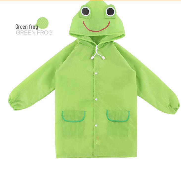Korean Style Kids' Waterproof Cartoon Hooded Raincoat Poncho