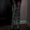 Glow-in-the-dark white bones for disco dancing JK Pantyhose Halloween Hot-Selling Props: Black Glowing Pantyhose