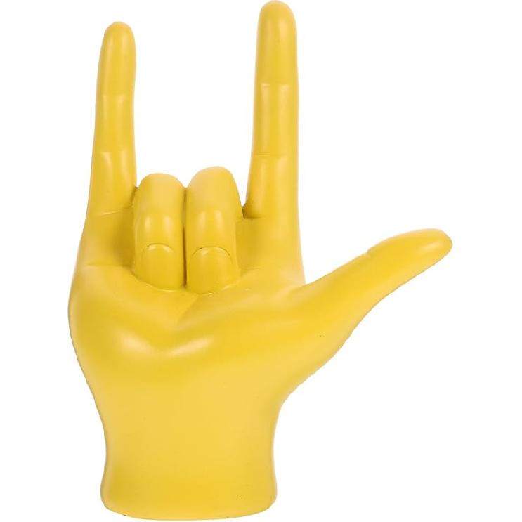 

I Love You Hand Gesture Statue Resin Rock and Roll Hand Sign Gesture Hand Sculpture Valentines Day for Cool Music Room Dining Bookshelf Aesthetic жовтий
