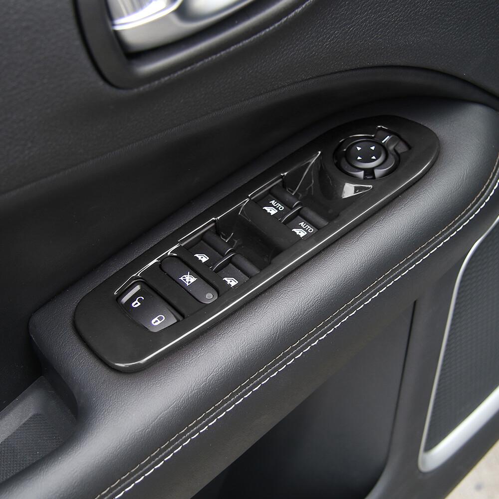 4pcs Door Window Lift Switch Panel Trim Cover for Jeep Compass 2017-19