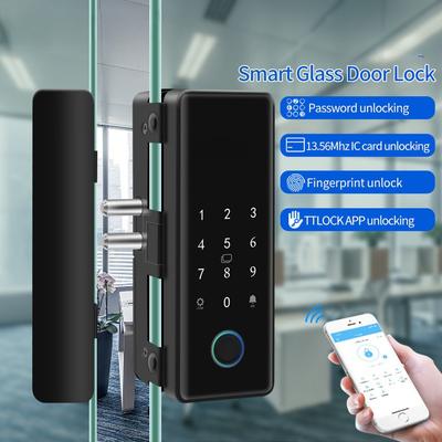 FECHAR APP Fechadura Inteligente para Porta de Vidro Fechadura por Impressão Digital Bluetooth Biométrico Controle Eletrônico Sistema de Segurança para Porta de Vidro