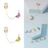 Statement Butterfly Chain Earrings Fashionable With Urban Street Style