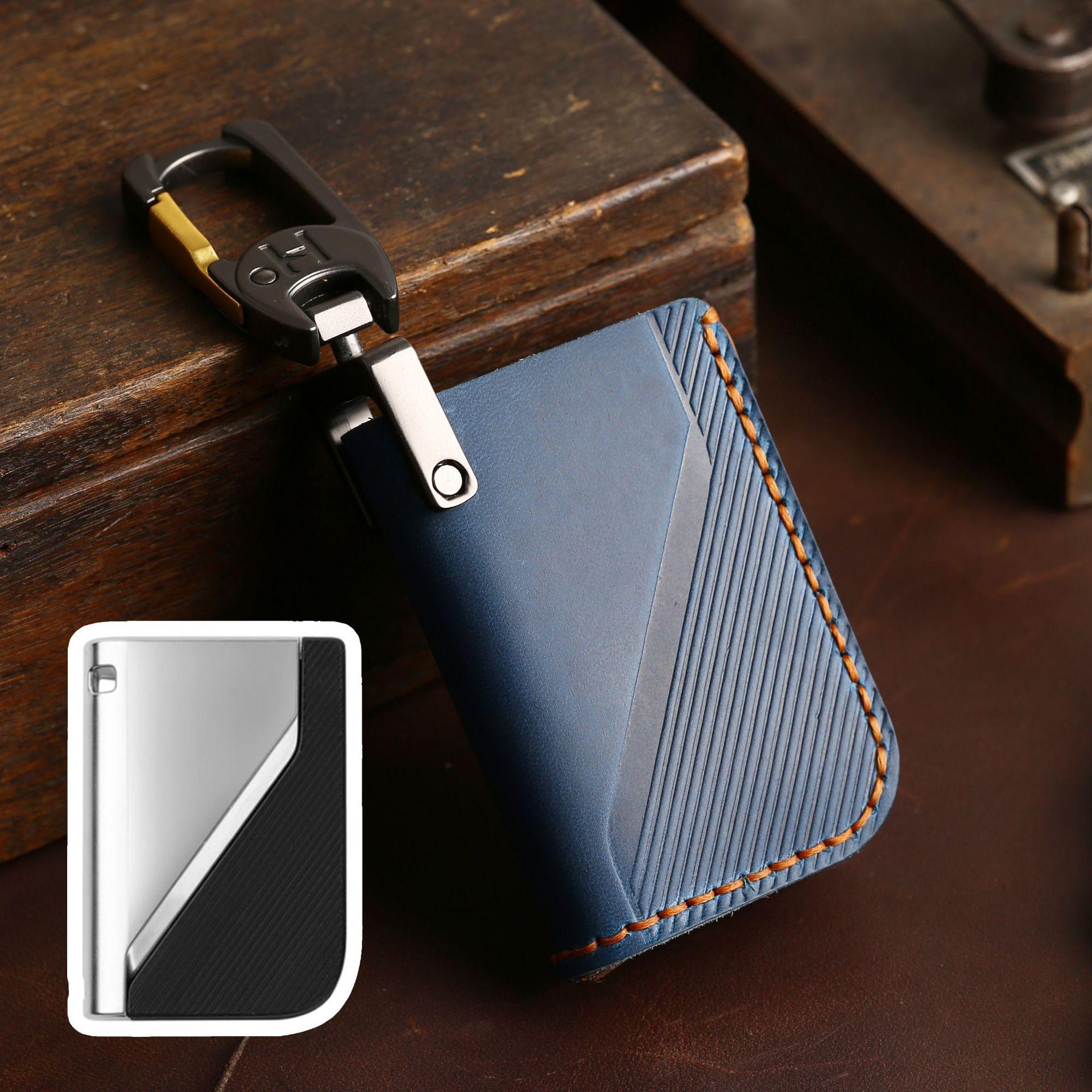 

Подходит для сумки для ключей Lynk & Co 05, новый кожаный чехол для ключей автомобиля, ретро-чехол для ключей 2020. синий