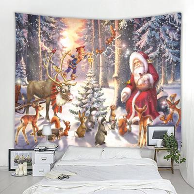 Santa Claus Decoration Tapestry Home Decor Tapestry Mandala Boho Hippie Wall Tapestry Christmas Party Background Tapestry